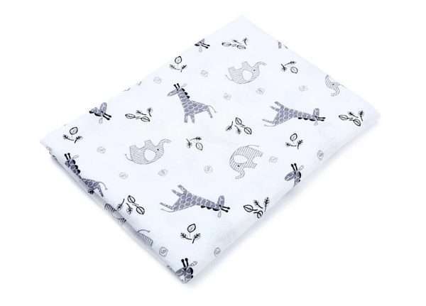 White and gray swaddle animal blanket
