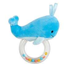 Blue Whale ring rattle with clear ring rattle