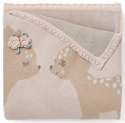 elegant baby fawn knit baby blanket
