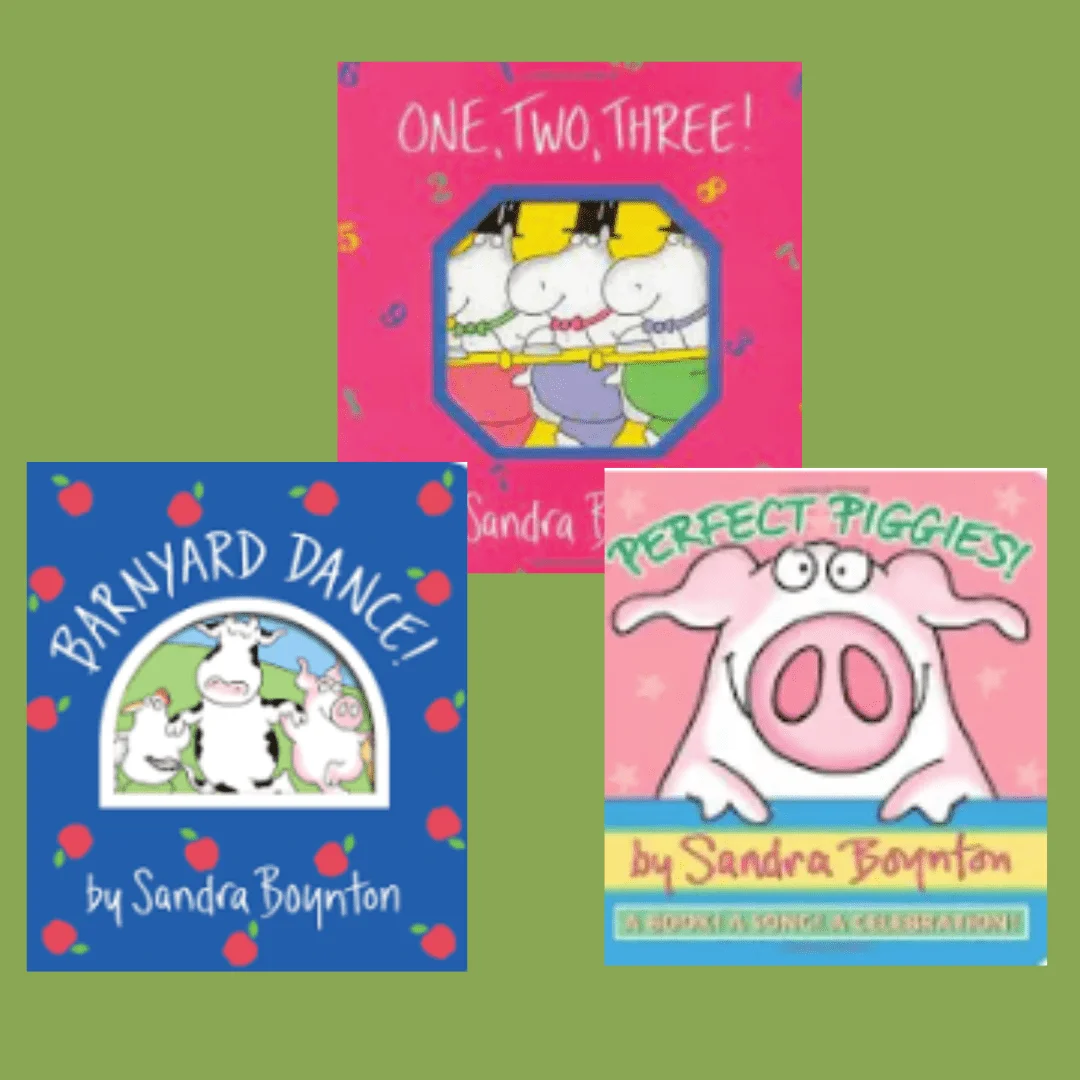 3-books.png - Baby Showers By Mail 3 baby board books written by Sandra Boynton as a triplet baby gift