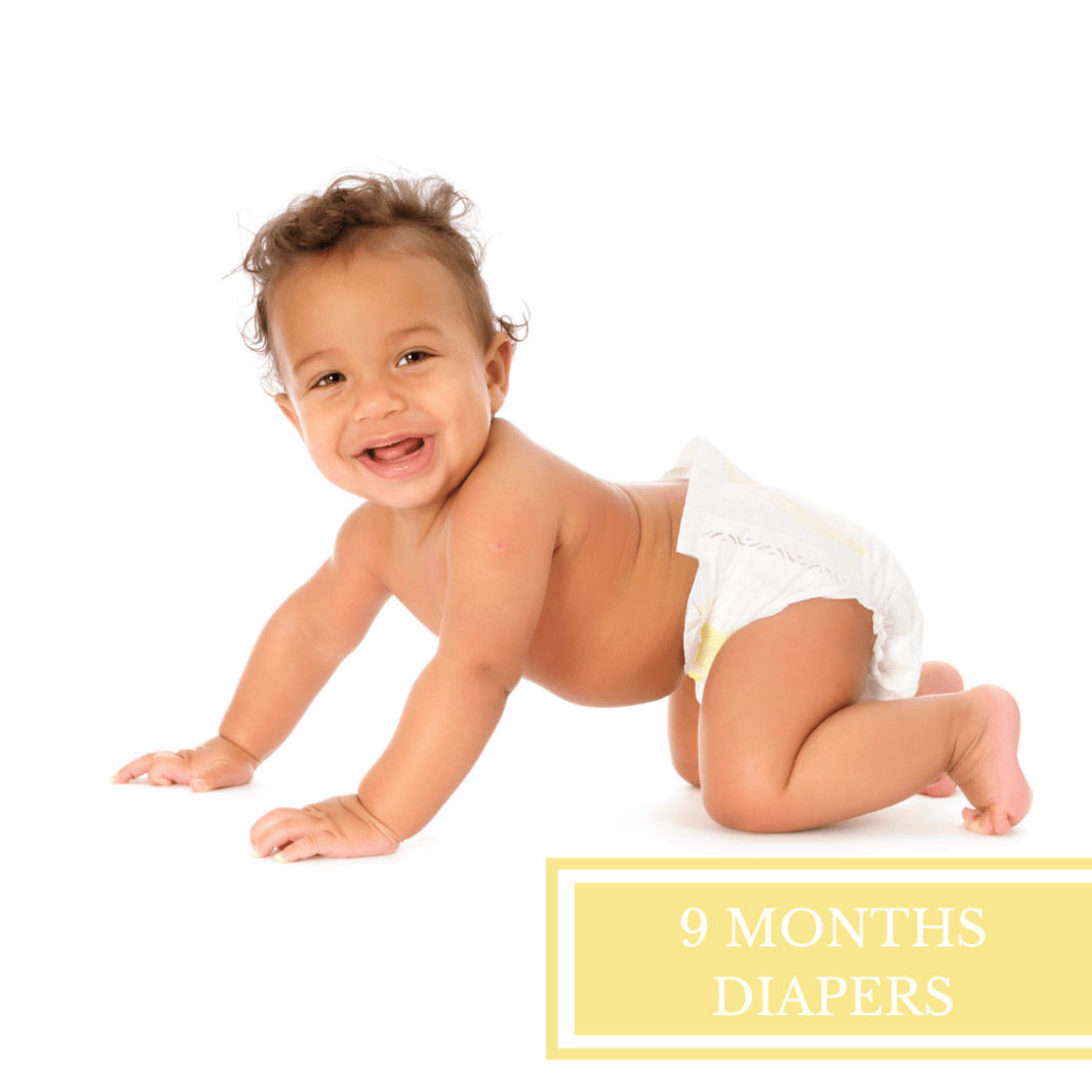 Baby in diapers for 9 months diaper delivery