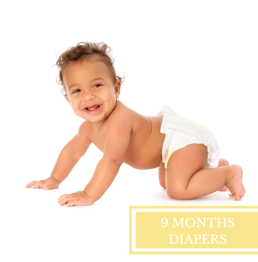 Baby in diapers for 9 months diaper delivery