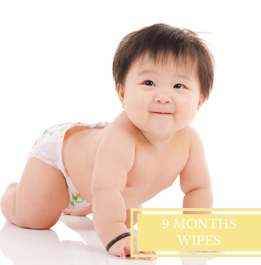 baby in diaper crawling on floor used to advertise 9 cases of wipes subscription gift