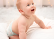 cute baby in diapers used to advertise our diaper size chart for these premium brands such as Honest, Coterie and more