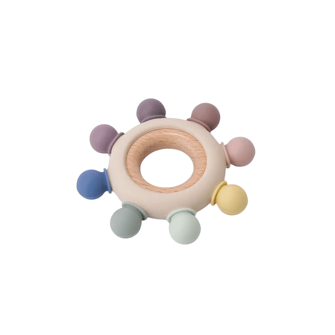 Silicone Wood rainbow teether - Baby Showers By Mail Silicone Wood rainbow teether